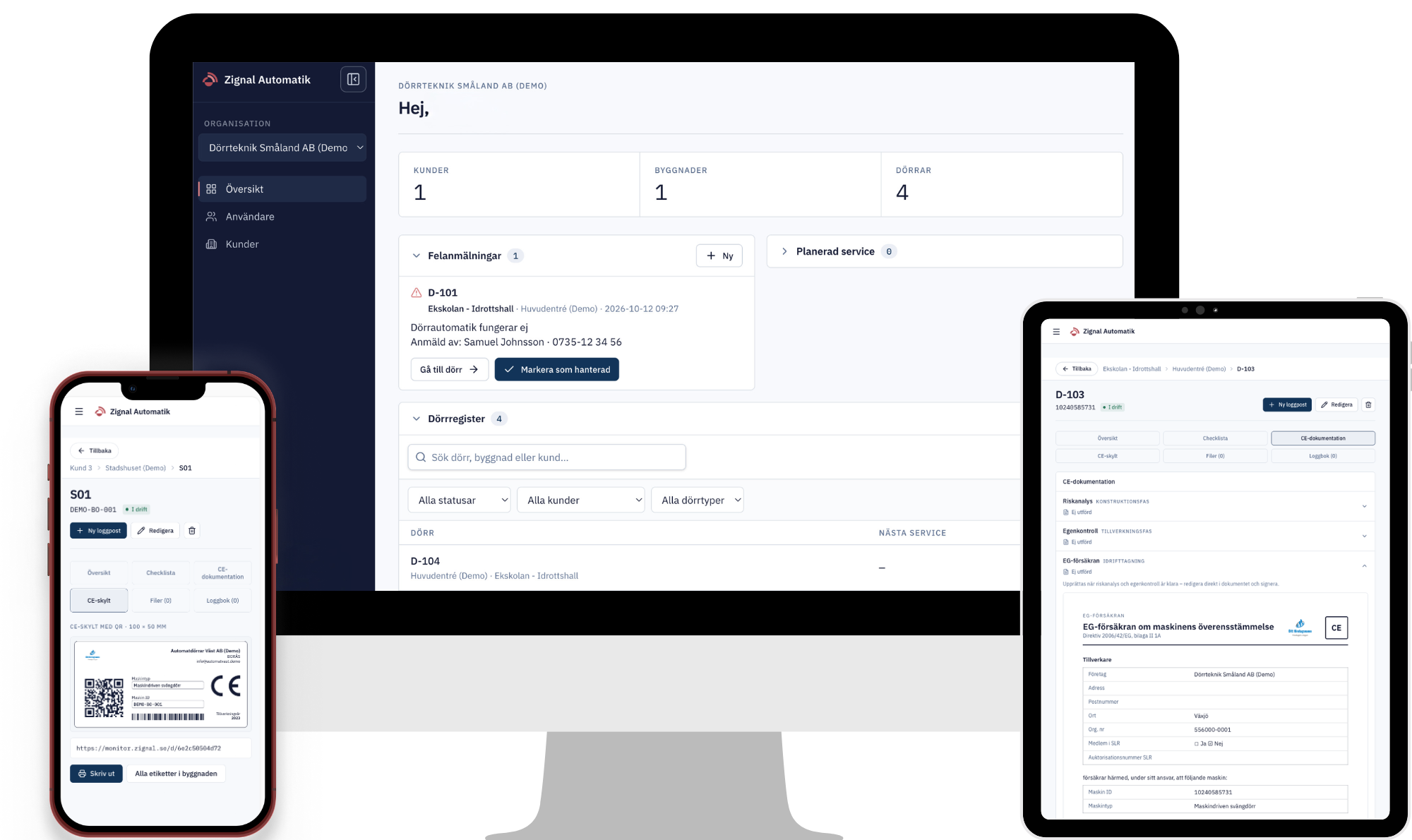ce-märkning-dörrautomatik-loggbok Dörrautomatik - digitalt system och hanterande för ce-märkning och ce-skyltar